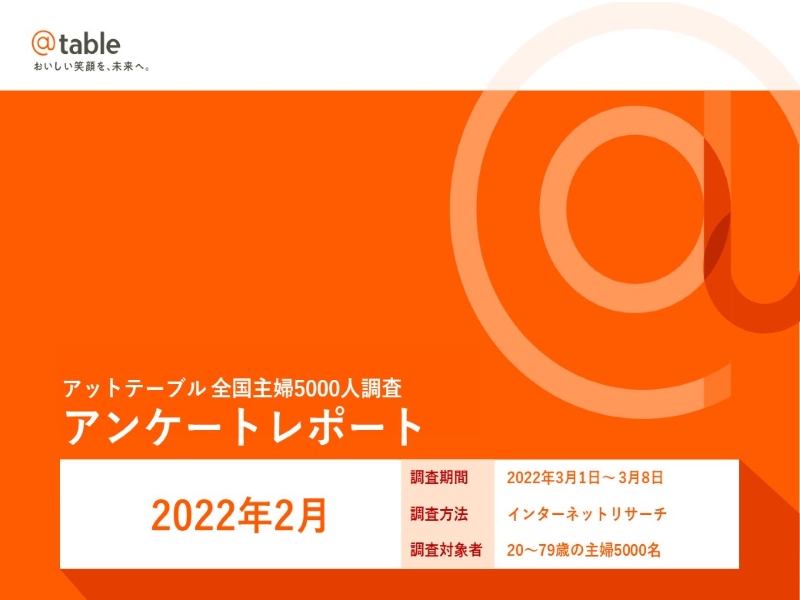 アットテーブル主婦5000人アンケート 2月トピックス アットテーブル